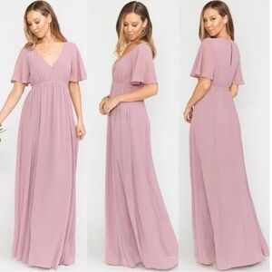NWT SHOW ME YOUR MUMU EMILY EMPIRE MAXI DRESS ANTIQUE ROSE CHIFFON